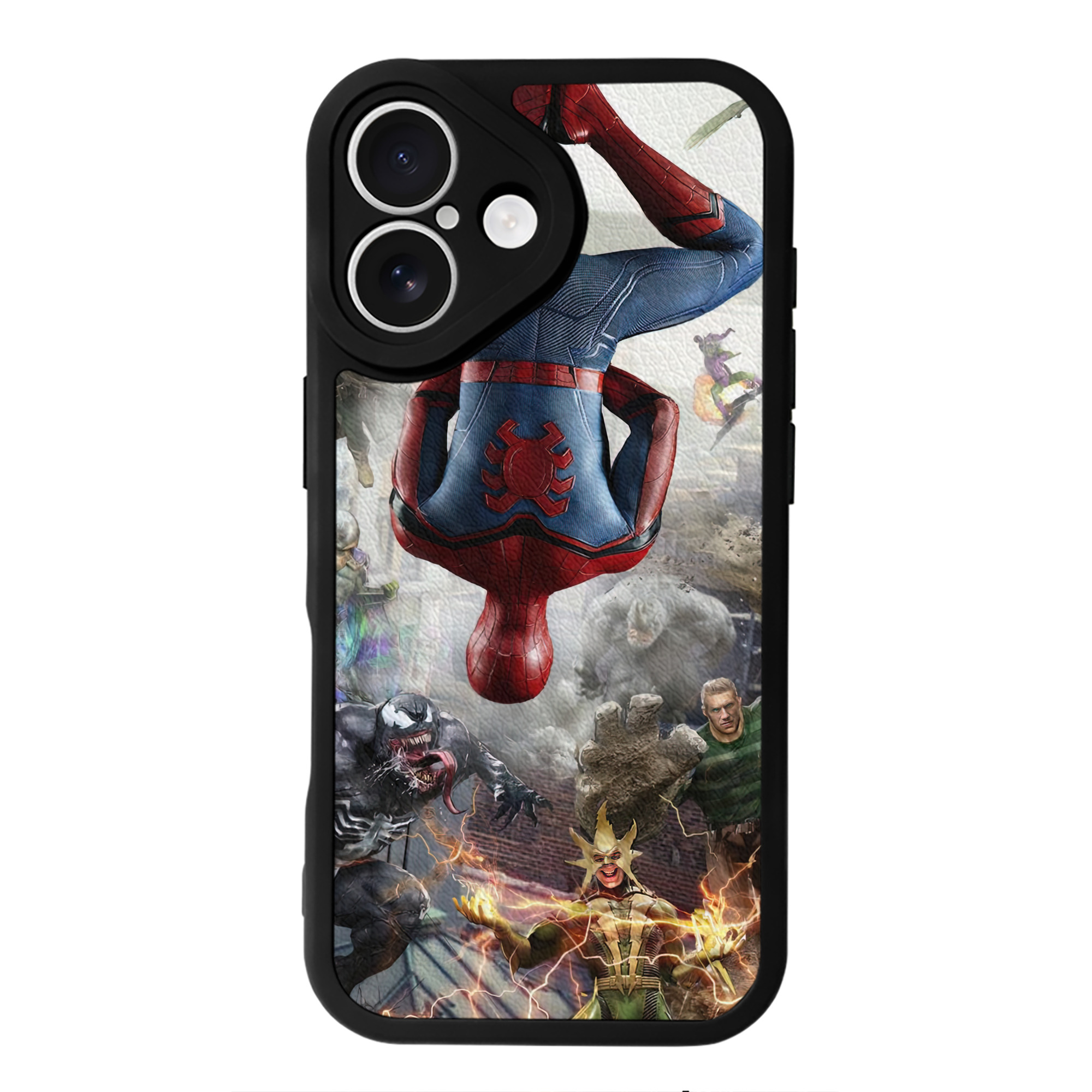 Spider Man スパイダーマン 【iPhone 16シリーズ対応】シリコンスマホケース（レザー調） 材質：シリコン